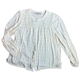 ⭐️LOFT Lightweight Textured Shimmer Peasant Blouse